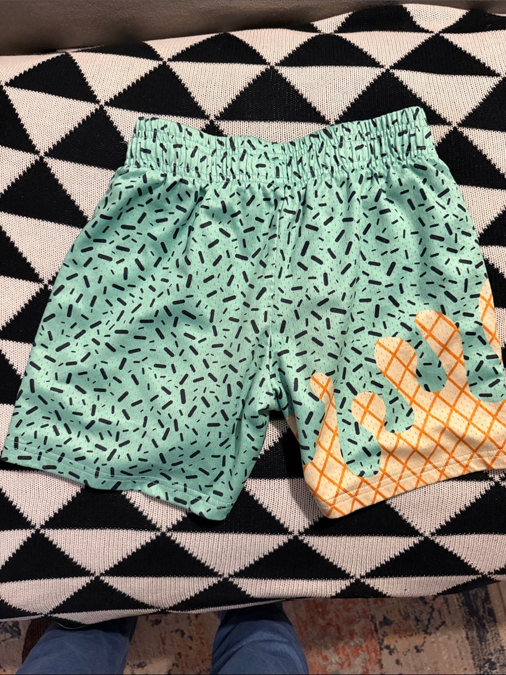 Baseball Lifestyle ⚾️ 101! Youth Mint Chip Ice Cream Cone drip shorts ⚾️🍦 - Picture 5 of 5